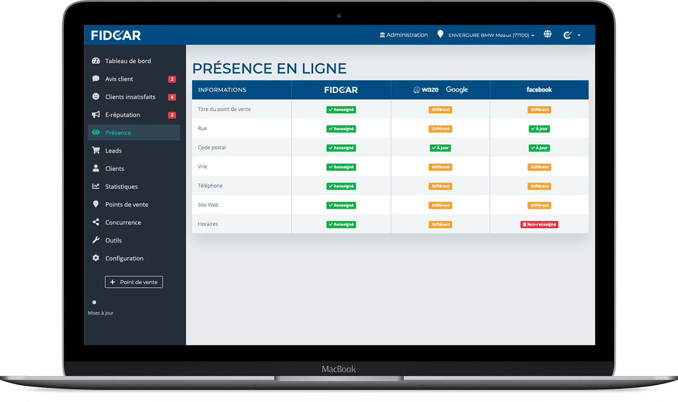 Fidcar Social - Mettez à jour vos informations